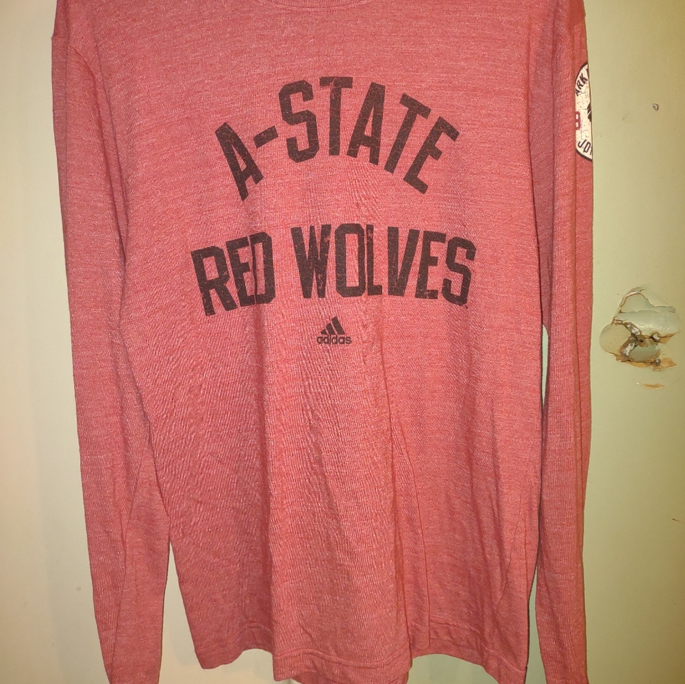 Woman's Red Long Sleeve‎ Adidas Shirt Size Large
